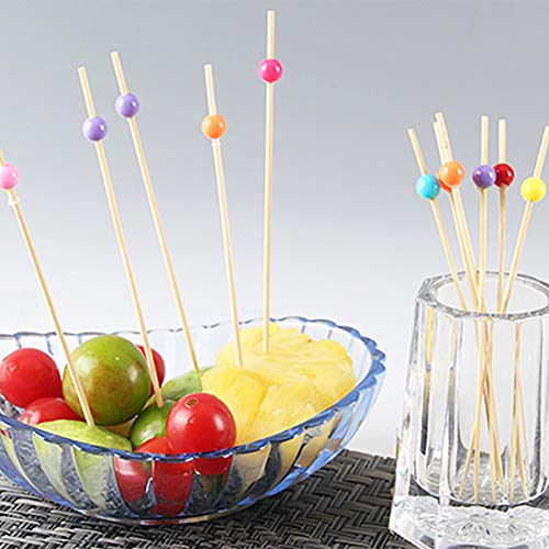 FISHSHOP 200 Cocktailspieße Cocktail Stick Spieße Holz Perlen Zahnstocher Einweg Zahnstocher Fruchtstangen Bambus Picks… – Bild 3