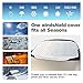 SONRU Car Windshield Sunshade Cover / 3 Magnets Most Secure Fitting and Easiest Installation/Waterproof, Soft Scratch-Free/for Cars Trucks Vans and SUVs(58'' X46'') (White)
