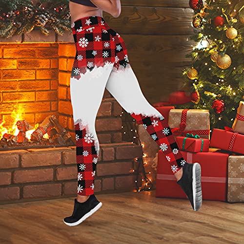 Women\'s Christmas Leggings Custom Santa Claus Snowman Party Leggings Skinny Pants For Yoga Running Pilates Gym (Red03, M)