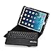 iPad Air/iPad Air 2 Keyboard + Leather Cover, Poweradd Bluetooth iPad Keyboard Cover w/Removable Wireless Keyboard, Built-in Multi-Angle Stand for Apple iPad Air 1/2, iPad 5/6 (Black)
