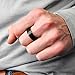 Tungsten Wedding Band Ring For Men & Women, Brushed Matte Black Engagement Ring Finish w/ Beveled Polished Edge - Durable and Comfortable 8mm Width Ring