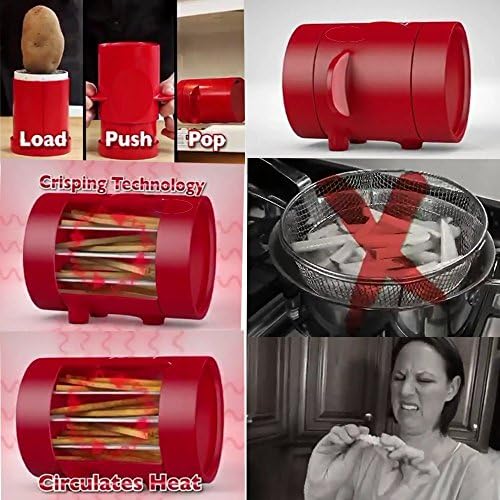 Potatoes Maker French Fries Maker Potato slicers French Fries Cutter Machine &amp; Microwave Container 2-in-1, No Deep-Fry To Make Healthy Fries