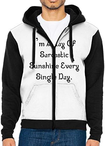XuKai Sarcastic Ray Sunshine Every Single Day Men's Casual Full-Zipper Drawstring Hoodies Sweatshirts With Packets