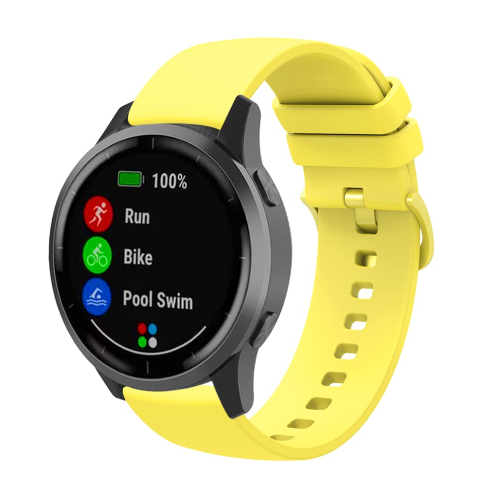 Axcellent Silicone Strap for Garmin Vivoactive 4S/Venu 2S/Vivomove 3S, Soft Sport 18 mm Quick Release Waterproof Replacement Strap for Fossil Women's Gen 6 / Gen 5E