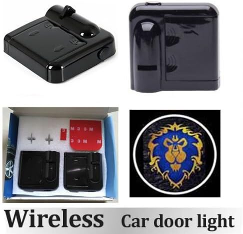 ECU 2pcs Wireless Car Door Light No Drill Type Led Laser Door Shadow Light Welcome Projector Light Led Car Door Cool Logo Ghost Shadow Lamp