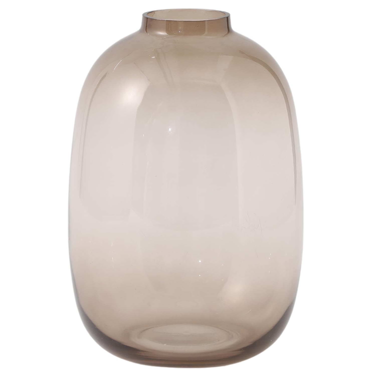 Photo 1 of YANWE1 Brown Glass Vase, 10 Inches Large Glass Vase, Tall Glass Vases for Flowers, Modern Round Vases for Living Room, Dining Table, Shelf, Wedding, Office, Home