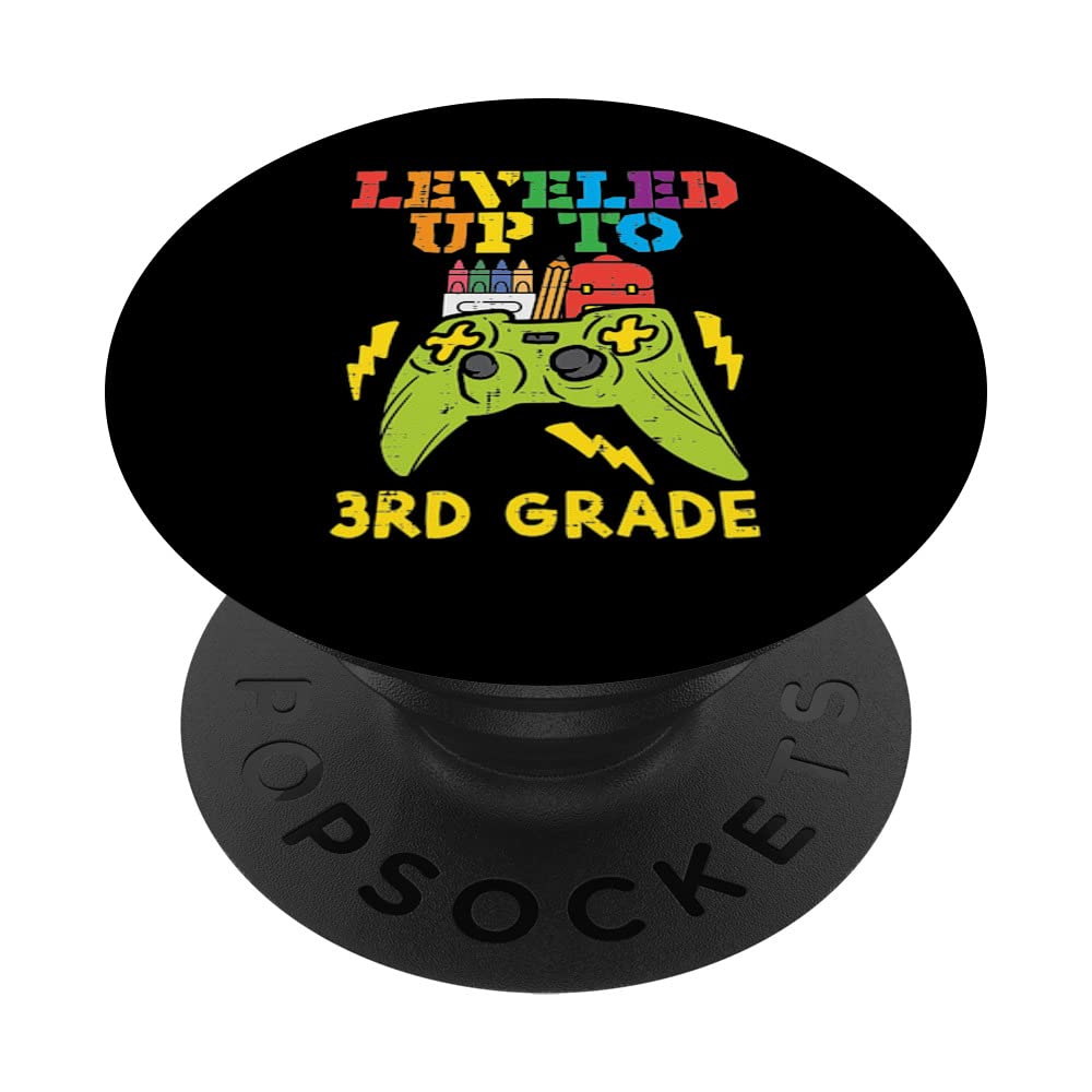 Game Leveled Up 3rd Grade Third First Day School Gamer Boys PopSockets Swappable PopGrip