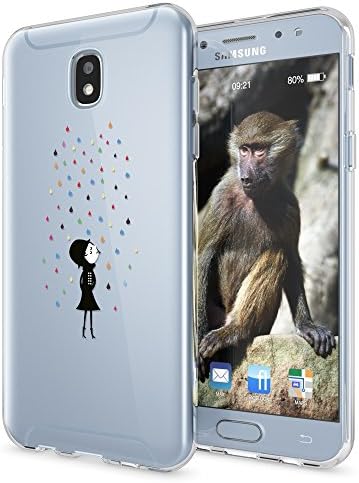 NALIA Case for Samsung Galaxy J5 2017 (EU-Model), Phone Cover Thin Silicone Pattern Back Protector Soft Skin, Crystal Clear Gel Shockproof Bumper Slim Transparent Protective, Designs:Colorful Rain