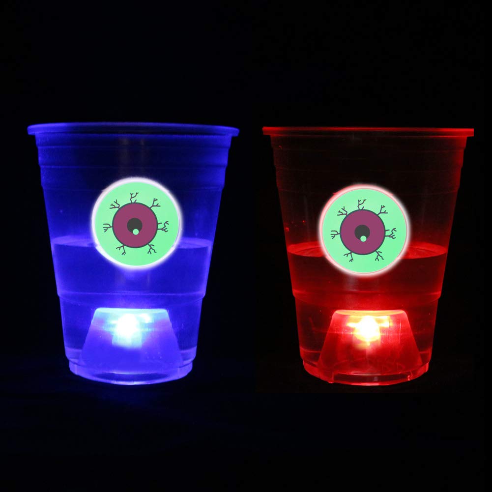 Halloween The Dark Beer Pong Set,Beer Pong Party Cup Set, LED Beer Pong Cups and Glow-in-The-Dark Balls,22 Set