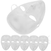 TOYANDONA 6 pcs DIY Blank Full Face Masks for Painting Sturdy Plastic Cosplay Props for Masquerade Costume Party and Role Playing Unpainted Craft Masks for Creative Decoration