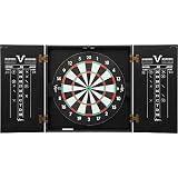 Viper Hideaway Dartboard Cabinet with Reversible Steel Tip Dart Board for Adults, Traditional and Baseball Dartboard Cabinet Set with Matte Black Finish