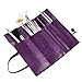 RETON Purple Vintage Style Rollup Pencil Case, Pencil Bag, Pen Pocket - PU Leather