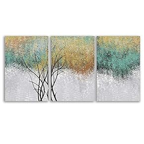 3 Piece Canvas Wall Art - Abstract Geometry - Canvas Prints Home Artwork Decoration for Living Room,Bedroom - 16"x24" x 3 Panels