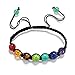 Mainbead 7 Chakra Bracelet Reiki Rainbow Handmade Beads Bracelet with Energy Stone Gemstone(7 Beads)