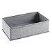 mDesign Soft Fabric Dresser Drawer and Closet Storage Organizer for Toddler/Kids Bedroom, Nursery, Playroom - Rectangular Bin with Textured Print - Gray