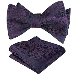 Alizeal Mens Leaf Printed Self-tied Bow Tie with