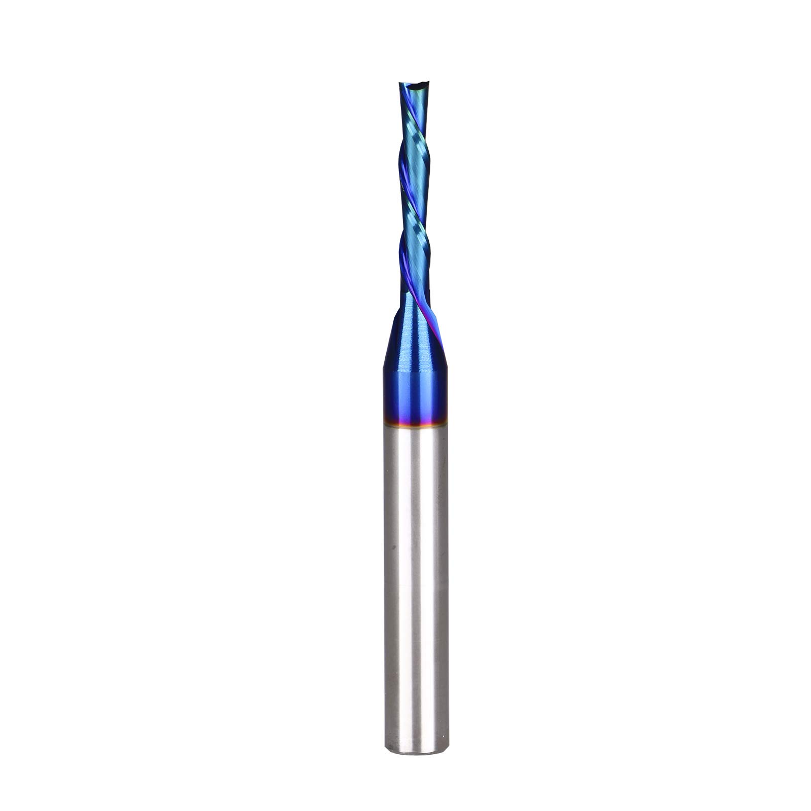 Jiiolioa X2112G Standard Spiral CNC Router Bit 1/4-Inch 2 Flute Down Cut End Mill 1/8" X 4/5" X 1/4" X 2 1/2"