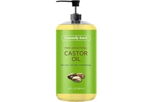 Essentially KateS Castor Oil 16.9 Fl Oz - 100% Pure and Natural, Cold Pressed, and Hexane-Free - Hair Care, Skin Care and Body Care