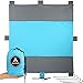 Sandless Beach / Picnic Blanket + Bonus – Large (7’ × 9’) – Compact & Lightweight – Quick-Drying & Durable Nylon – Perfectly Anchored with 4 Stakes & 6 Fillable Pockets – Best Mat for the Whole Crew