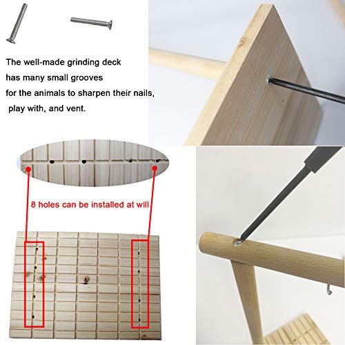 Hamiledyi Bunny Wooden Scratch Board Feet Pad,Rabbit Chew Toys Teeth