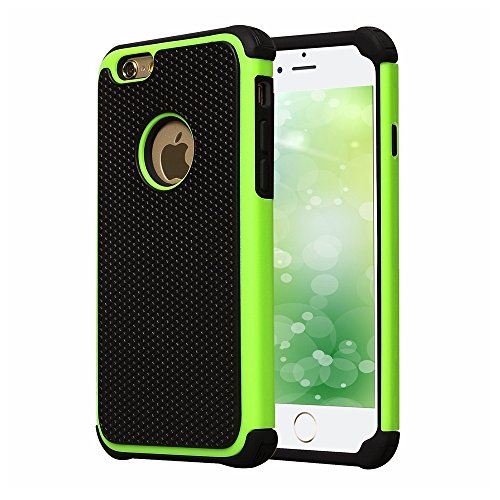 Gogoing 12case-ch Impact Resistant Double Layer Shockproof Hard Shell Case for Apple IPhone 6, 4.7", Apple Green