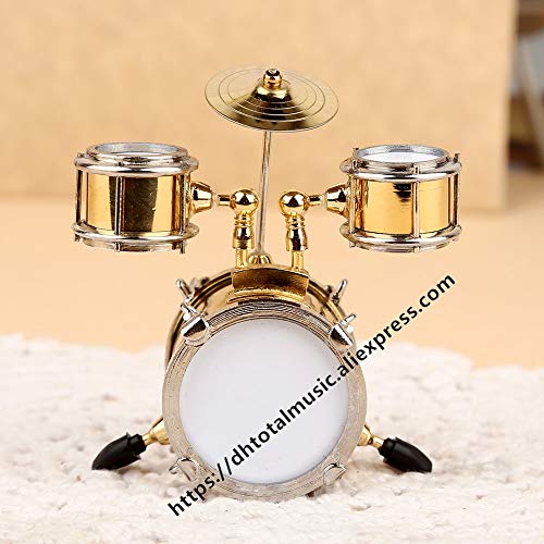 ZAMTAC Dh Miniature Drum Model Replica with Stand and Case Dollhouse Accessories Mini Musical Instrument Ornaments Decoration Gifts - (Size: 8cm) - Thumbnail 2