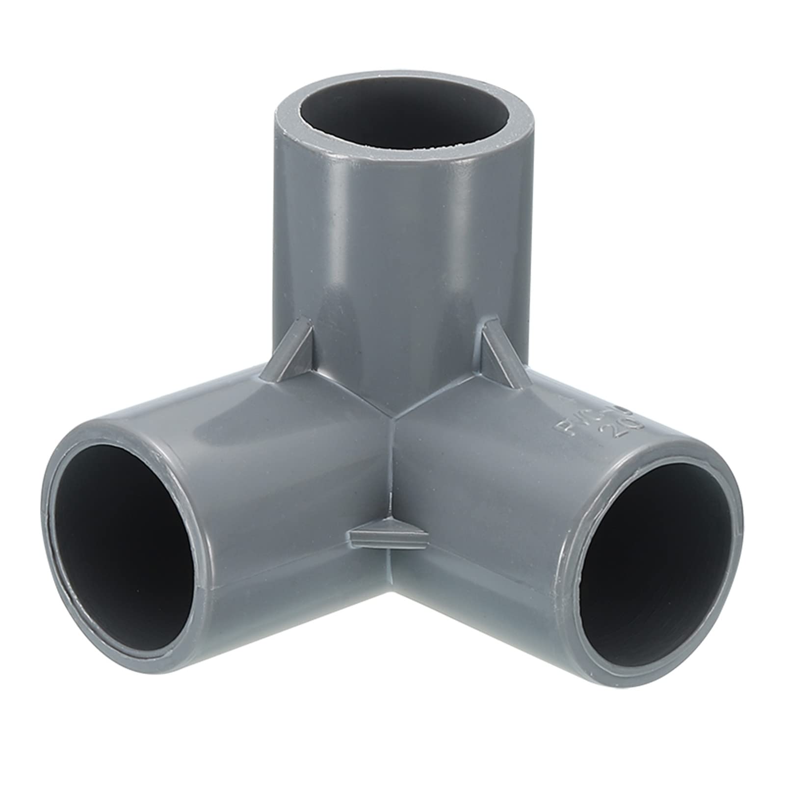 M METERXITY 10 Pack PVC Pipe Fittings - Water Tubing Joint Connectors Adapters, 3 Way Union Coupling Socket, Apply to Outdoor/Garden (Gray, 20mm ID)