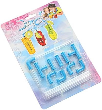 Children's Novelty Drinking Pipe Connector Straws 21 Pieces for Parties, Bars, Restaurants (Blue)
