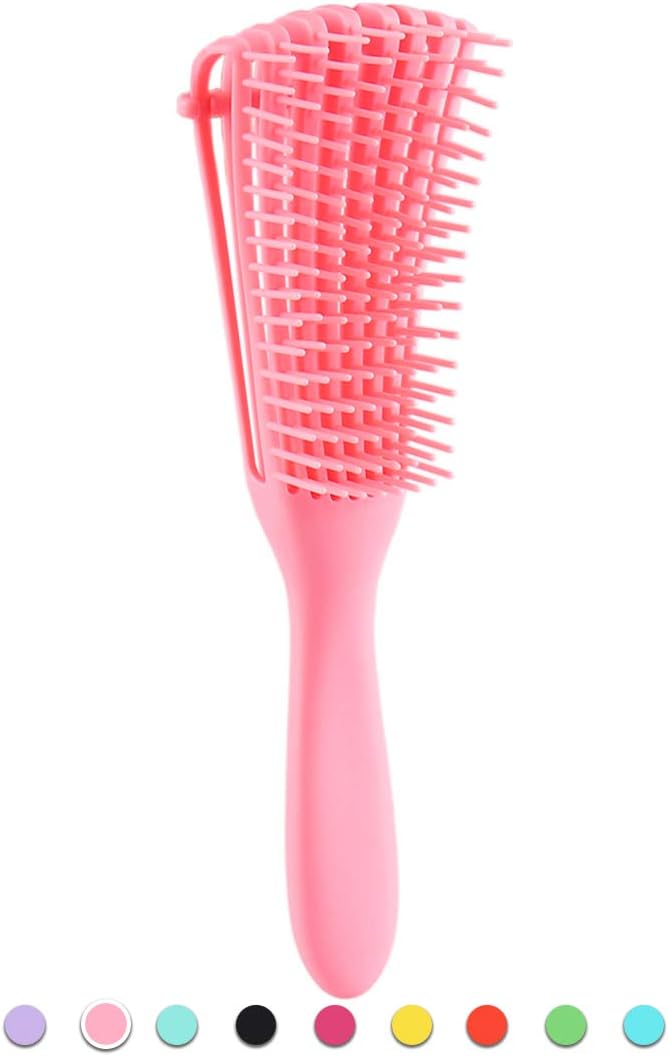 Messen Detangling Brush for Curly Hair, Hair Detangler, Afro Textured 3a to 4c Kinky Wavy for Wet/Dry/Long Thick Curly Hair, Exfoliating Your Scalp for Beautiful and Shiny Curls (1 Pack/Pink)