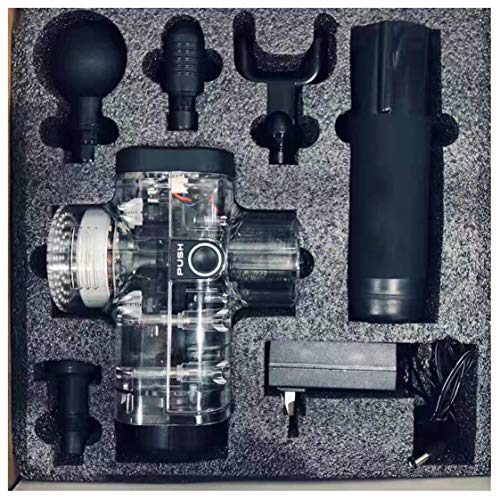 Muscle Massage Gun, Powerful Handheld Personal Cordless Deep Tissue Muscle Massager with 4 Kinds Massage Heads for Muscle Tension Pain Relief (Transparent) - Thumbnail 2