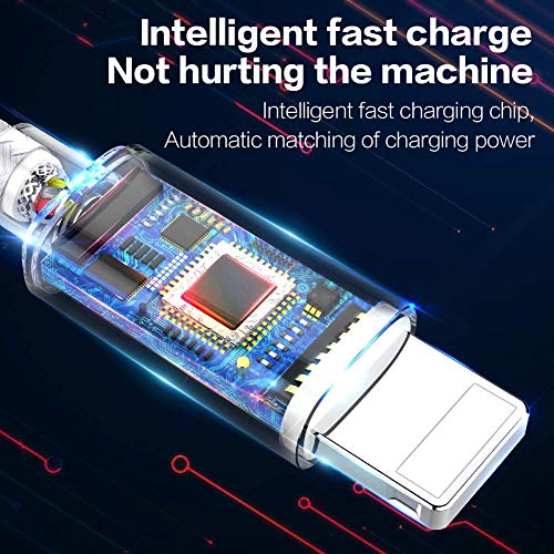 image for TNSO MFi Certified Phone Cable 5Pack 3FT 3FT 6FT 6FT 10FT Nylon Braide