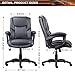Komene Luxurious Executive Office Chair, High-Back Leather Computer Desk Chairs with Flexible Rocking System and Thickened Armrests with Padded, Dark Grey
