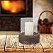 Stonebriar Industrial Wooden Pillar Holder with Rust Trim and Removable Glass Cylinder, Rustic Decor Accents for Dining Table, Coffee Table, Mantel, or Any Table Top, Small