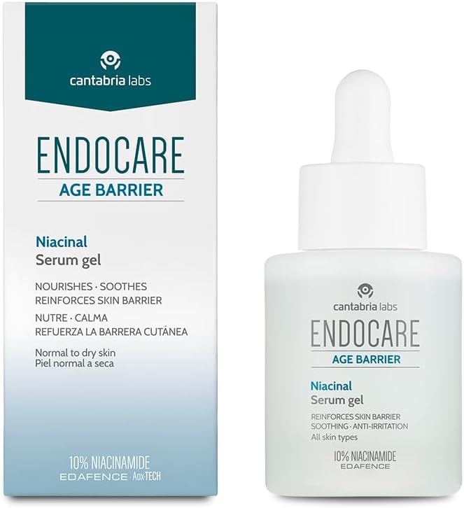 - Endocare Age Barrier Niacinal Serum Gel - 30 ml - Sérum Gel con 10% Niacinamida y ácido hialurónico en nanovesículas - Hidrata, Calma y Refuerza la Barrera Cutánea — foto 1 de 7