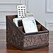 Maggift PU leather Remote Control Holder,3 Slot Remote Control Organizer Brown
