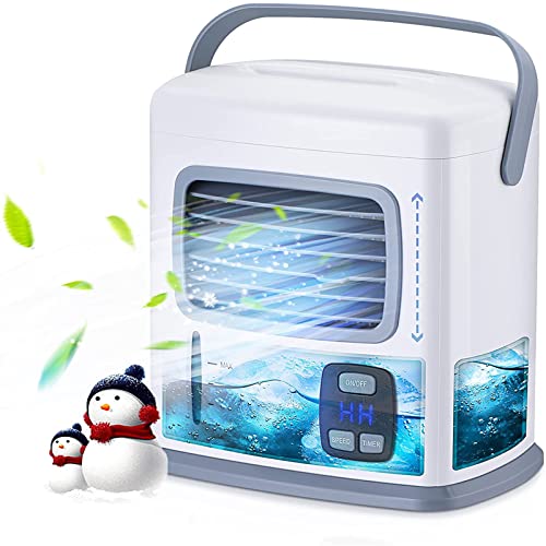 Mini in Evaporative Air Cooling Cooler Personal Portable Air  Conditioner Fan W/12H Timer, Adjustable Win