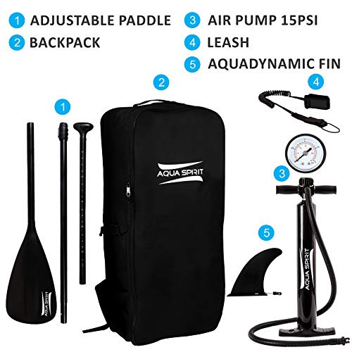 AQUA SPIRIT All Skill Levels Premium Inflatable Stand Up Paddle Board