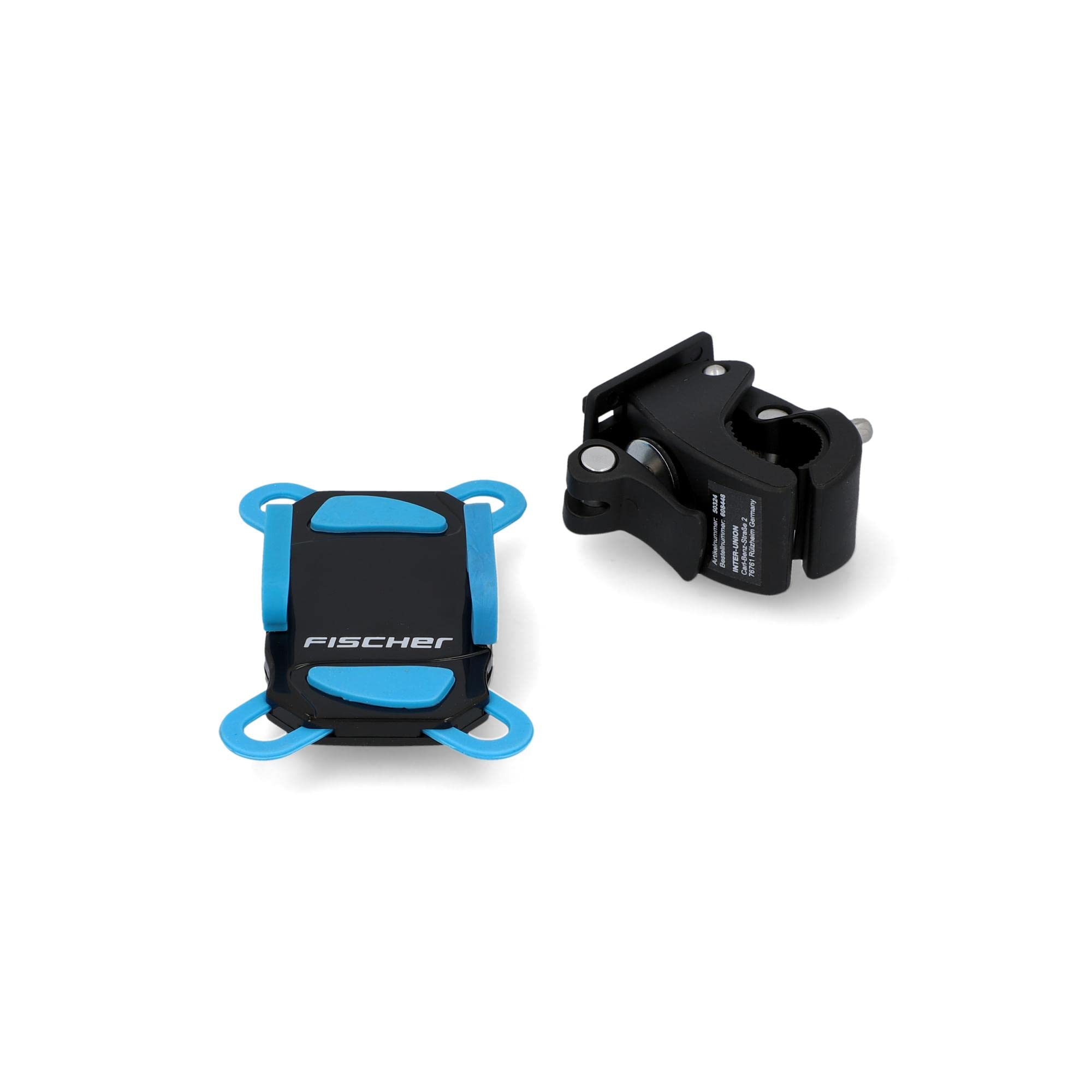 Fischer Bicycle Phone Holder 360 Degree Rotation with Non-Slip Silicone Straps for Smartphones Max Width 10cm