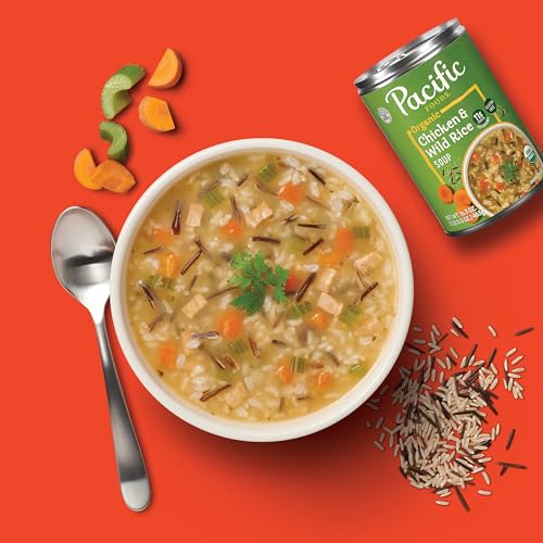 PACIFIC FOODS ORGANIC CHICKEN AND WILD RICE SOUP, 16.3 OZ CAN