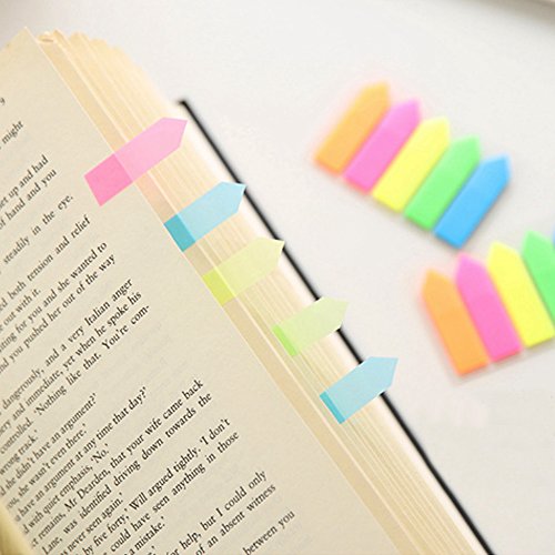 INNKER 700pcs Page Markers Colored Sticky Index Tabs Neon Note Tabs Fluorescent Sticky Note for Book Recipe Manual Highlight (5 Sets, 7 Colors)