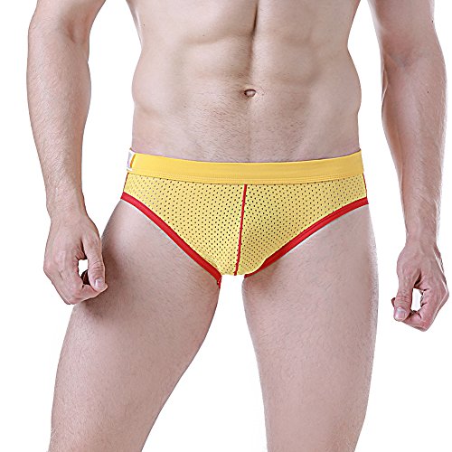 MASS21 Men's Sexy Jockstrap Supporter Gay Thong Briefs Yellow Size L