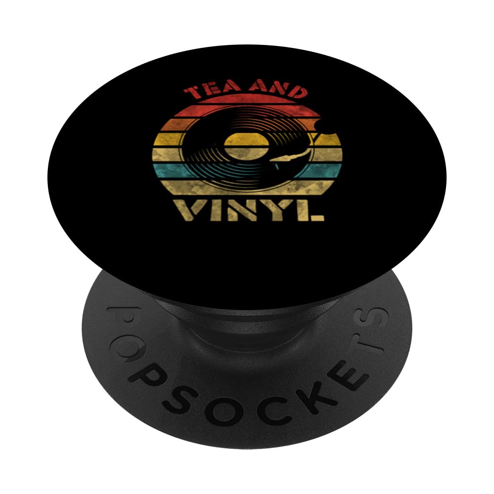 Tea and Vinyl Retro Record Vintage Music PopSockets Swappable PopGrip