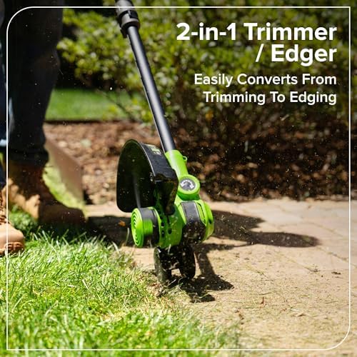 24V Brushless Grass Trimmer Gen2 2-in-1 für kleine bis mittlere Gärten, 30 cm Schnittbreite, mit 10 Kunststoffklingen – ohne Akku und Ladegerät, Grün ST3002