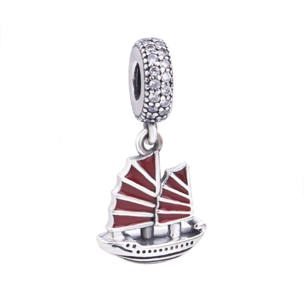 Sailing Boat Charm 925 Sterling Silver Ship Charm Sport Charm Travel Charm for Pandora Charm Bracelet