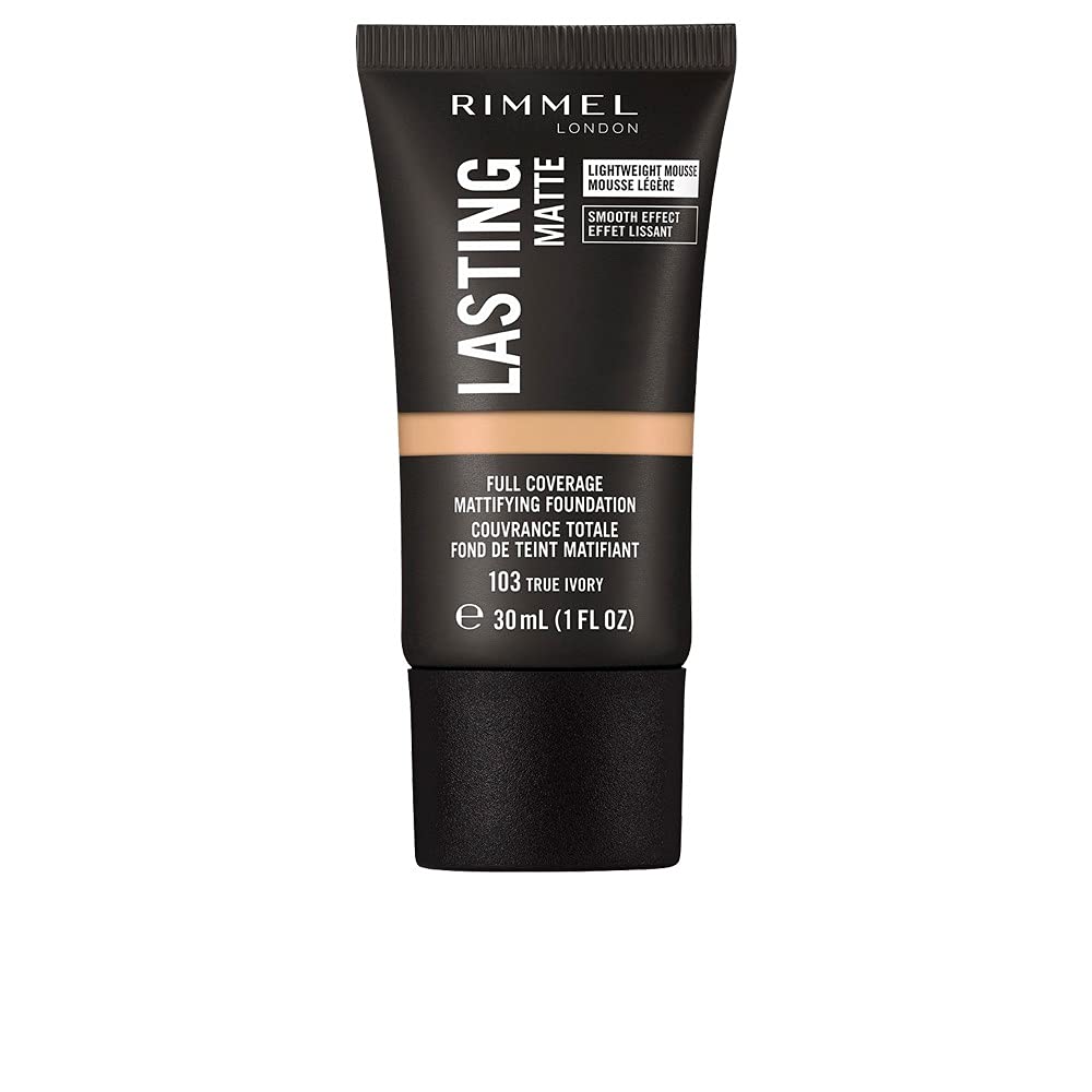 Rimmel Lasting Matte Full Coverage Light-weight Foundation 30ml, 103 True Ivory