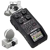 Zoom H6 6-Track Portable Recorder, Stereo Microphones, 4 XLR/TRS Inputs, Records to SD Card, USB Audio Interface, Battery Powered, for Stereo/Multitrack Audio for Video, Podcasting, and Music