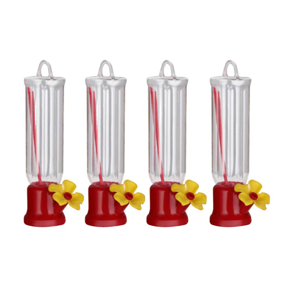 4 PCS Mini Hummingbird Feeder Window Suction Cup Wild Bird Flower