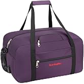 17x10x9 United Airline Personal Item Under Seat Duffel Bag With Free Pillow And USB Port (Purple)