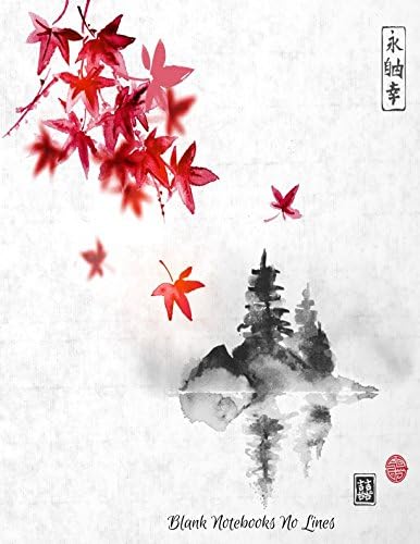 Blank Notebooks No Lines: Unlined Japanese Design