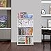 Finether 4-Shelf Shelving Unit, Modular White Wooden Plastic Composite 4 Tier Shelving Unit Storage Shelf Bookcase Display Shelf with 5 Compartments for Bedroom Living Room Kitchen Office
